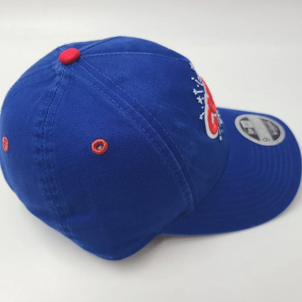 Youth Chicago Cubs Hat Snapback New Era 9Forty Blue Red MLB Fireworks M-Crown